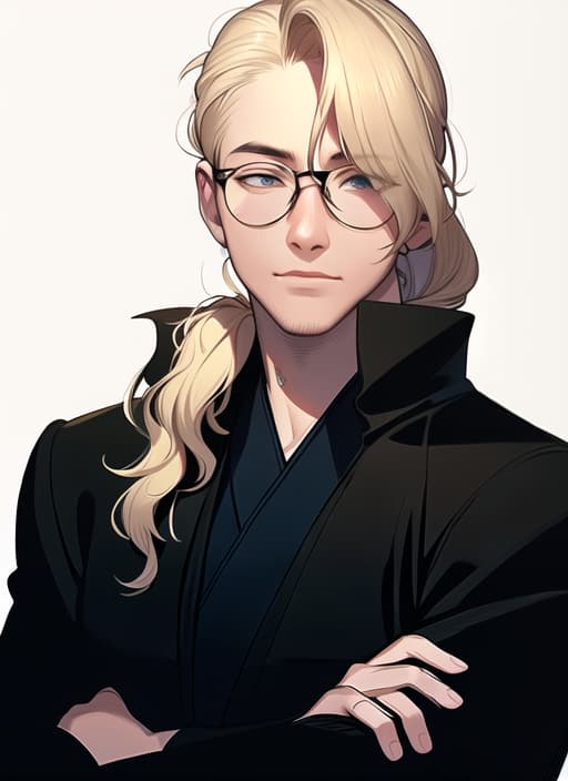  Blond, long, ponytail, round glasses, men, (Masterpiece, BestQuality:1.3), (ultra detailed:1.2), (hyperrealistic:1.3), (RAW photo:1.2),High detail RAW color photo, professional photograph, (Photorealistic:1.4), (realistic:1.4), ,professional lighting, (japanese), beautiful face, (realistic face)