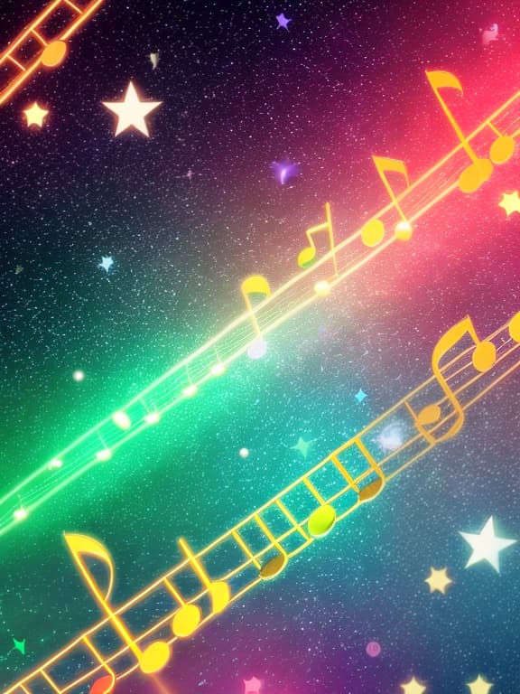  Cute musical notes and sparkling stars and gems wallpaper