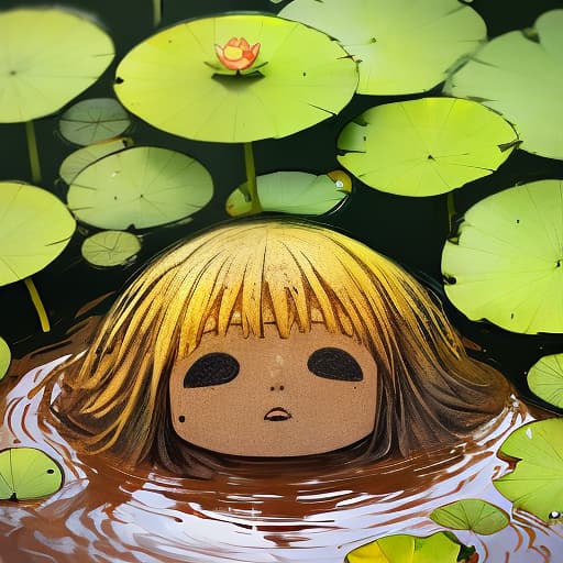  A lotus doll growing in muddy sludge,