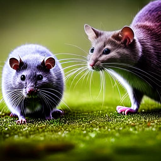  rats wearing hats fighting cats hyperrealistic, full body, detailed clothing, highly detailed, cinematic lighting, stunningly beautiful, intricate, sharp focus, f/1. 8, 85mm, (centered image composition), (professionally color graded), ((bright soft diffused light)), volumetric fog, trending on instagram, trending on tumblr, HDR 4K, 8K