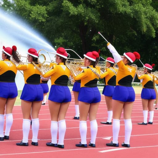  female marching band being fucked,, massive, screaming, giant stretching, spraying on face