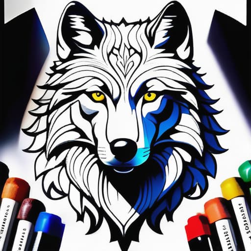  adult coloring book. wolf mandala style. black and white. hyperrealistic, full body, detailed clothing, highly detailed, cinematic lighting, stunningly beautiful, intricate, sharp focus, f/1. 8, 85mm, (centered image composition), (professionally color graded), ((bright soft diffused light)), volumetric fog, trending on instagram, trending on tumblr, HDR 4K, 8K