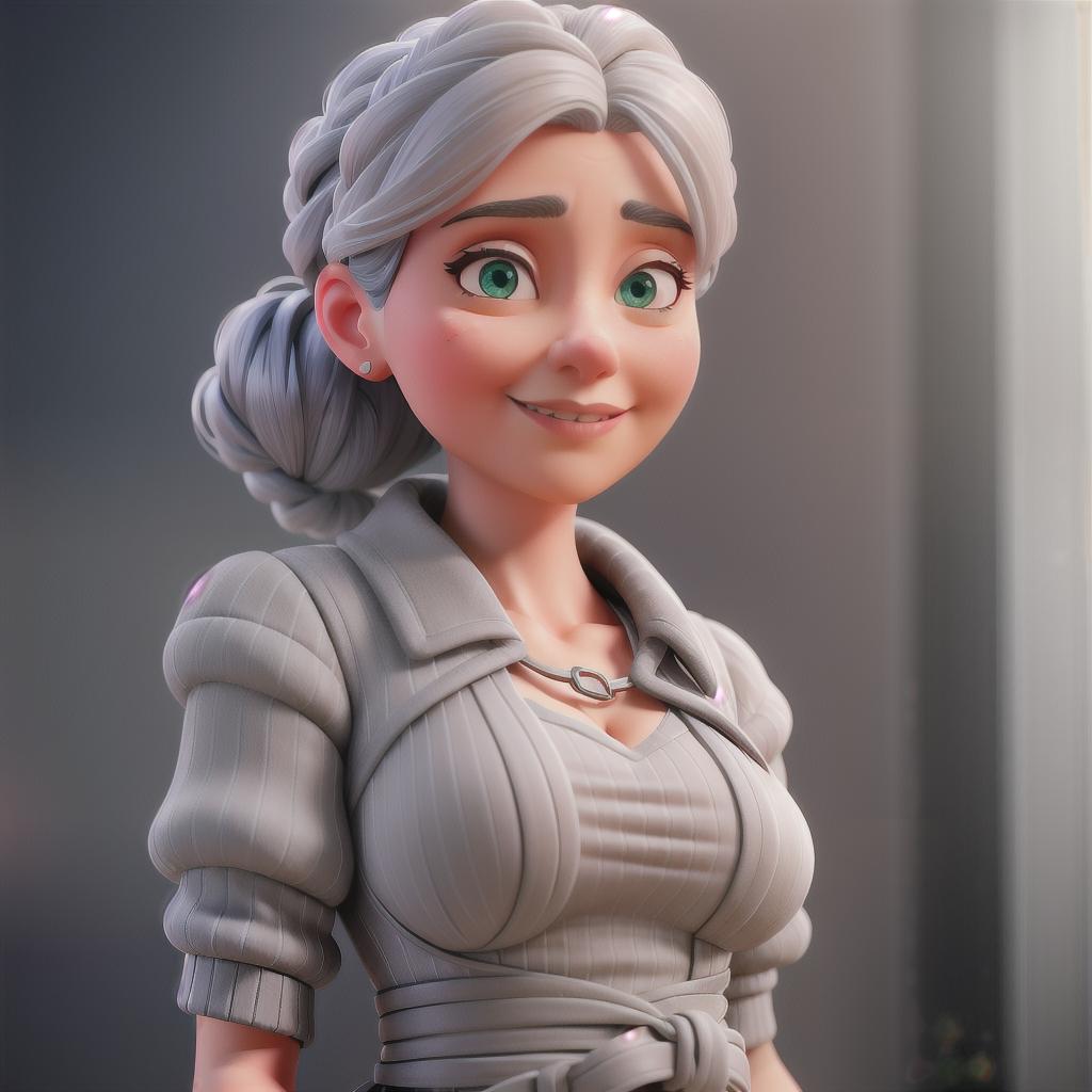  Nice lady with grey hair. hyperrealistic, full body, detailed clothing, highly detailed, cinematic lighting, stunningly beautiful, intricate, sharp focus, f/1. 8, 85mm, (centered image composition), (professionally color graded), ((bright soft diffused light)), volumetric fog, trending on instagram, trending on tumblr, HDR 4K, 8K