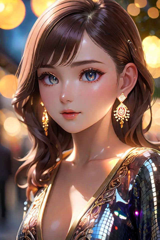  detailed eyes, Perfect features, (masterpiece), (best quality), moist skin, shiny skin, glossy skin, (good quality), intricate details, earrings, Ray Tracing, (See-through), (Bokeh), (Depth of field), hyperrealistic, full body, detailed clothing, highly detailed, cinematic lighting, stunningly beautiful, intricate, sharp focus, f/1. 8, 85mm, (centered image composition), (professionally color graded), ((bright soft diffused light)), volumetric fog, trending on instagram, trending on tumblr, HDR 4K, 8K