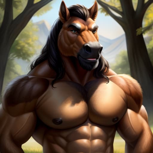  Buff wolf man with a large horse penis, open eyes, digital art, masterpiece, 4k, fine details,