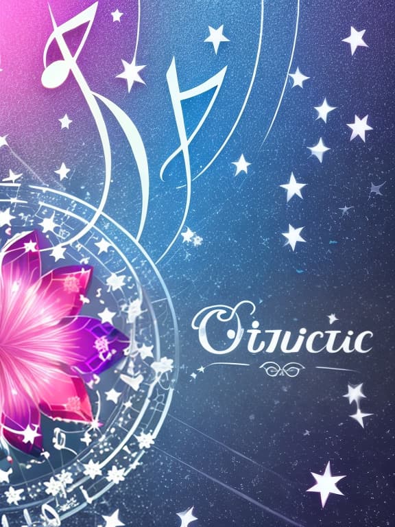  Cute musical notes and sparkling stars and gems wallpaper