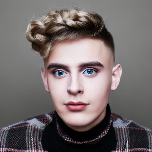 portrait+ style russian homosexual queer youtuber blonde very cute dude face