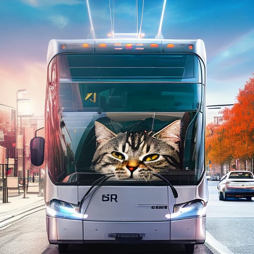 nvinkpunk Realistic image of a cat wearing headphones and reading glasses while riding a bus., poster hyperrealistic, full body, detailed clothing, highly detailed, cinematic lighting, stunningly beautiful, intricate, sharp focus, f/1. 8, 85mm, (centered image composition), (professionally color graded), ((bright soft diffused light)), volumetric fog, trending on instagram, trending on tumblr, HDR 4K, 8K