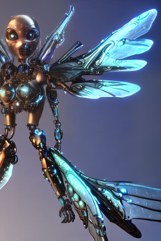 modern disney style Steampunk cybernetic biomechanical hornet with wings, 3 d model, very coherent symmetrical artwork