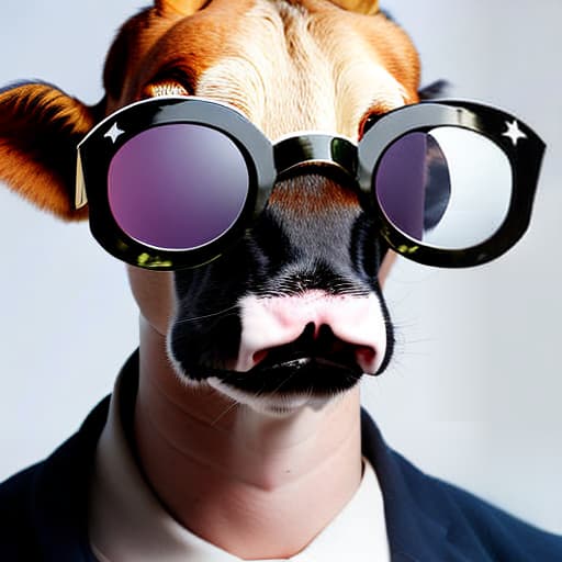 lnkdn photography Cool cow a whimsical bovine wearing sunglasses