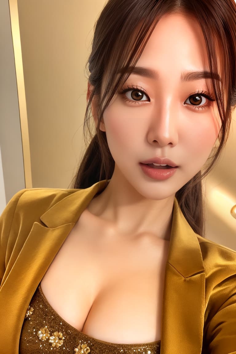  (masterpiece:1.3), (8k, photorealistic, RAW photo, best quality: 1.4), (realistic face), realistic eyes, (realistic skin), beautiful skin, (perfect body:1.3), (detailed body:1.2), ((((masterpiece)))), best quality, very_high_resolution, ultra-detailed, in-frame, beautiful, stunning, resemblance to Natsuko Tatsumi, charming smile, enchanting eyes, glamorous, gal makeup, ponytail, expressive, tongue out, revealing, busty, seductive pose, confident, alluring, hotel bathroom, exposed, innocent, diligent, suit shop assistant, ultra high res, ultra realistic, highly detailed, soft lightning, golden ratio