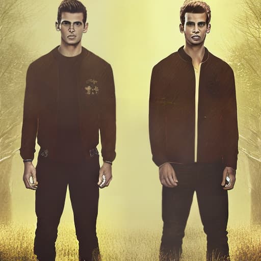 mdjrny-v4 style Shailene Woodley and Theo James in the forest together as two Twilight vampires with golden eyes in love
