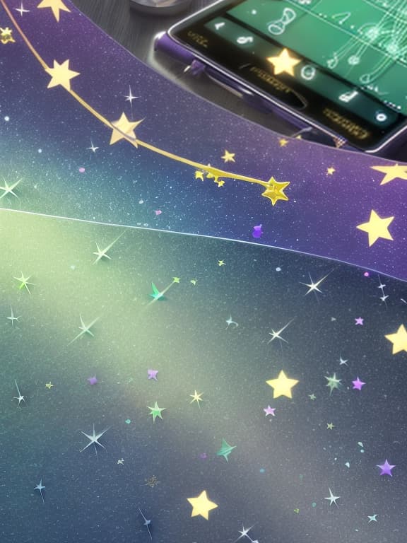  Cute musical notes and sparkling stars and gems wallpaper