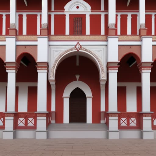  Elizabethan borocco Palace, scarlet and white