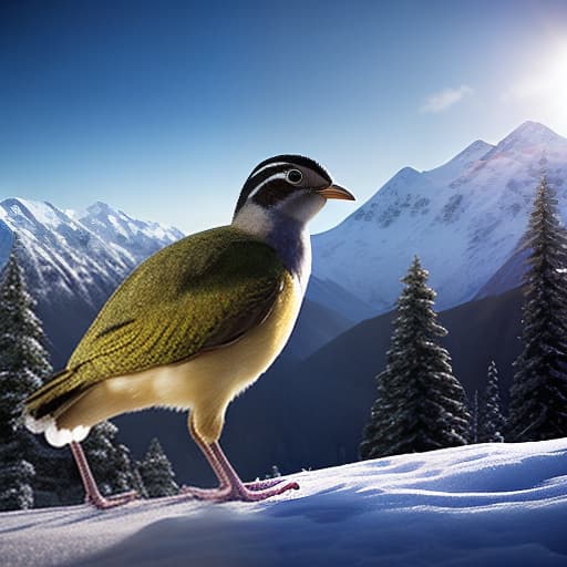 redshift style New Zealand kiwi bird in the snow hyperrealistic, full body, detailed clothing, highly detailed, cinematic lighting, stunningly beautiful, intricate, sharp focus, f/1. 8, 85mm, (centered image composition), (professionally color graded), ((bright soft diffused light)), volumetric fog, trending on instagram, trending on tumblr, HDR 4K, 8K