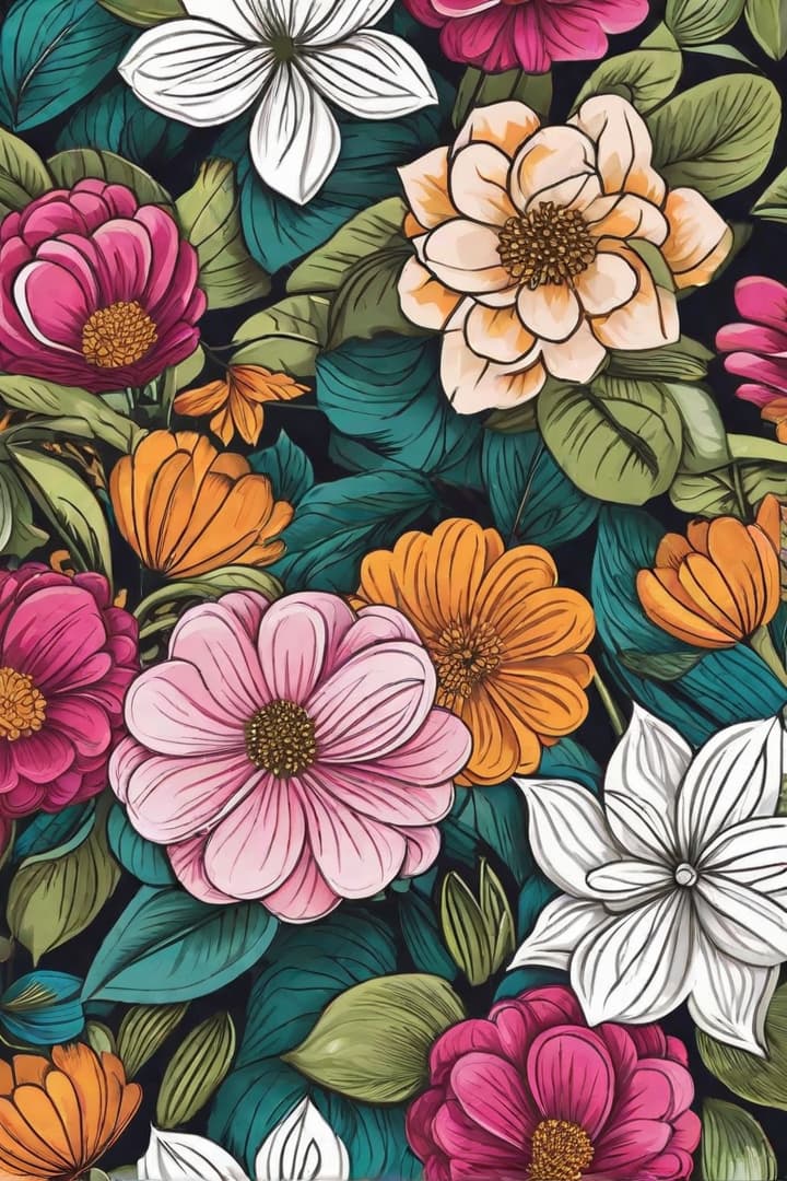  Unleash your creativity by bringing your ideas to life through a digital drawing. Add your unique flair to every stroke, creating a one-of-a-kind illustration that reflects your artistic vision: flower