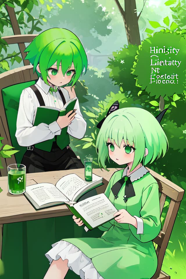  Green hair character net literacy