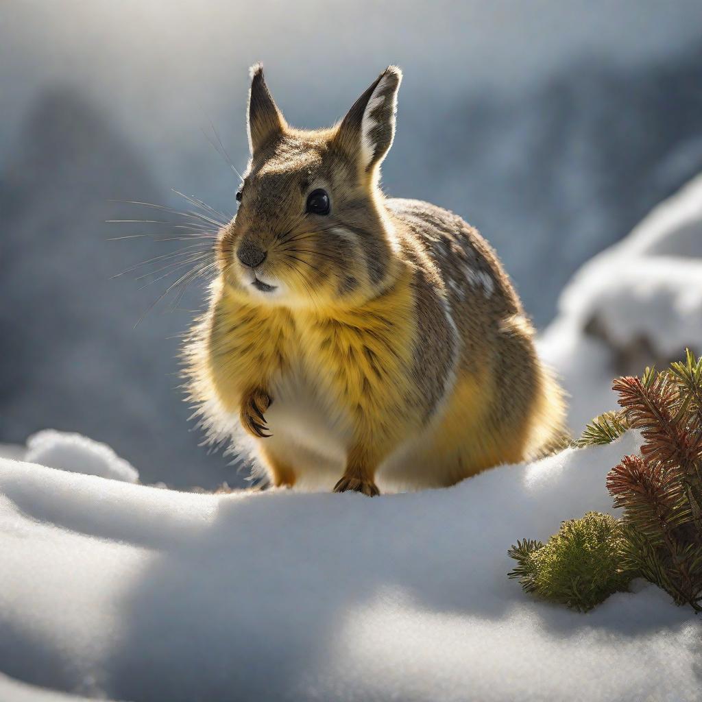  A pika (mammal) in the form of airborne troops hunts a deer that eats its reserves hyperrealistic, full body, detailed clothing, highly detailed, cinematic lighting, stunningly beautiful, intricate, sharp focus, f/1. 8, 85mm, (centered image composition), (professionally color graded), ((bright soft diffused light)), volumetric fog, trending on instagram, trending on tumblr, HDR 4K, 8K