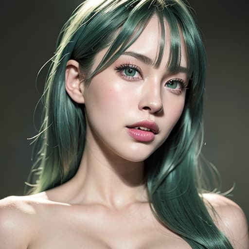  Green hair blue eyes double teeth young , (Masterpiece, BestQuality:1.3), (ultra detailed:1.2), (hyperrealistic:1.3), (RAW photo:1.2),High detail RAW color photo, professional photograph, (Photorealistic:1.4), (realistic:1.4), ,professional lighting, (japanese), beautiful face, (realistic face)