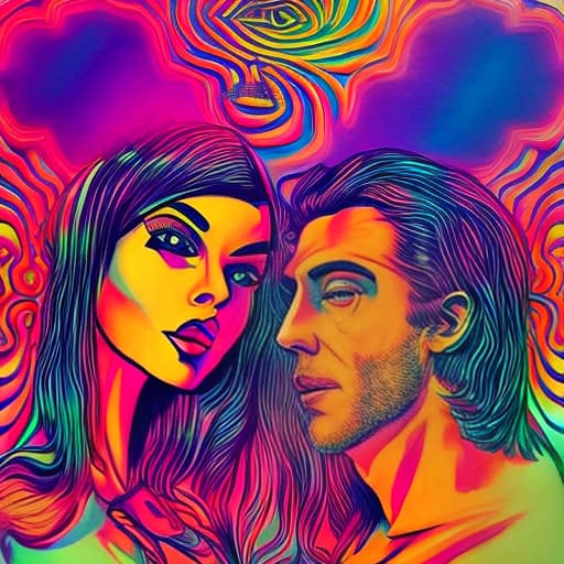  Psychedelic woman and man