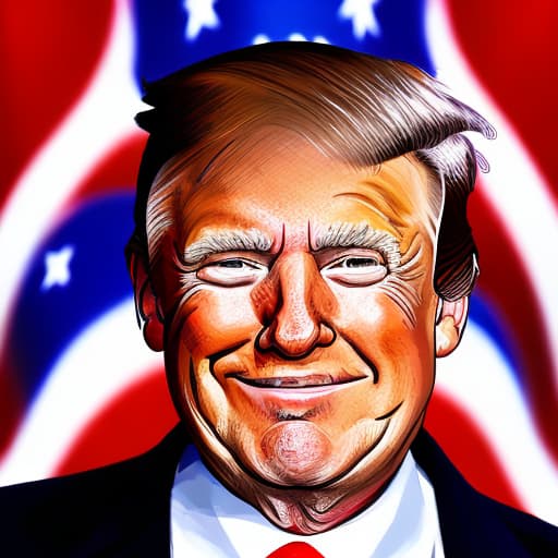 portrait+ style Donald Trump's portrait smiling