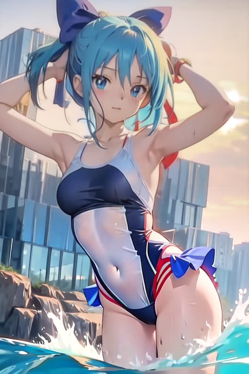  Cirno, one piece swimsuit