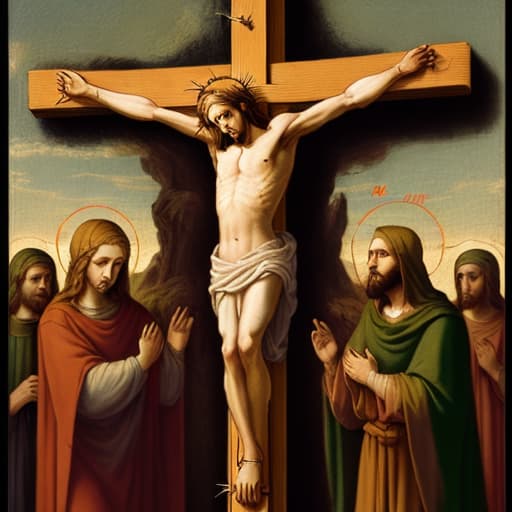  Christ on the cross with thorns and soldiers