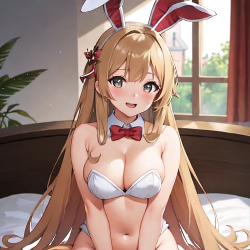  master piece , best quality,Bunny girl, bed