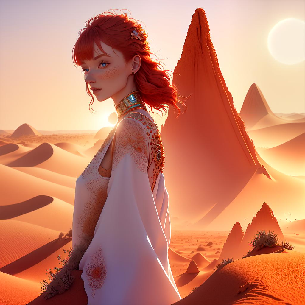 in OliDisco style one redhead woman with a instead of a, trans, futa,, bare, small, tiny, short, petit, trans, futa, highly detailed skin,, bare skin, petit,,, huge, in desert hyperrealistic, full body, detailed clothing, highly detailed, cinematic lighting, stunningly beautiful, intricate, sharp focus, f/1. 8, 85mm, (centered image composition), (professionally color graded), ((bright soft diffused light)), volumetric fog, trending on instagram, trending on tumblr, HDR 4K, 8K