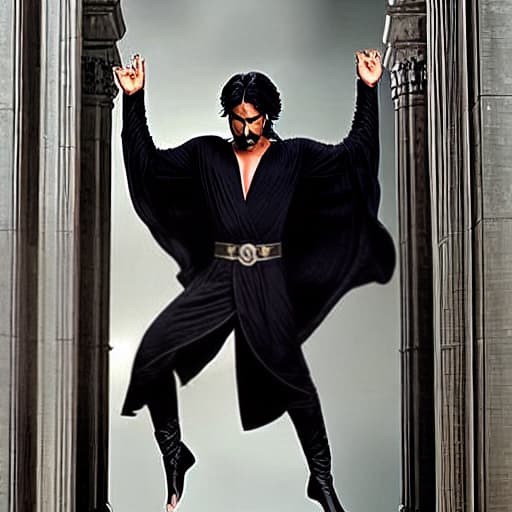  I want a real man in a long black robe, and this black man flies like the hero of the Indian movie Krrish in the dark universe