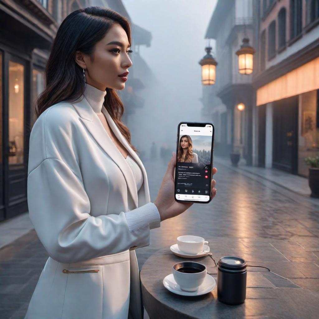  An AI assistant asking a user to share details about the content of their video in order to help create a creative post for a TikTok video. hyperrealistic, full body, detailed clothing, highly detailed, cinematic lighting, stunningly beautiful, intricate, sharp focus, f/1. 8, 85mm, (centered image composition), (professionally color graded), ((bright soft diffused light)), volumetric fog, trending on instagram, trending on tumblr, HDR 4K, 8K