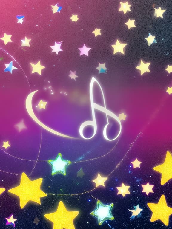  Cute musical notes and sparkling stars and gems wallpaper