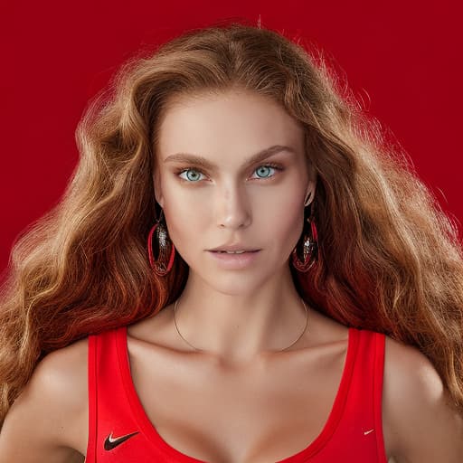 portrait+ style  body, almost nacked in red Nike 