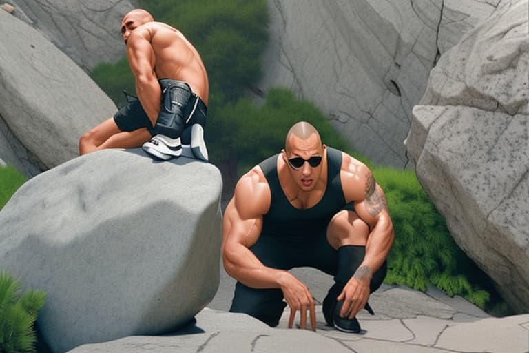  Ryan renolds and the rock peeing on eachother