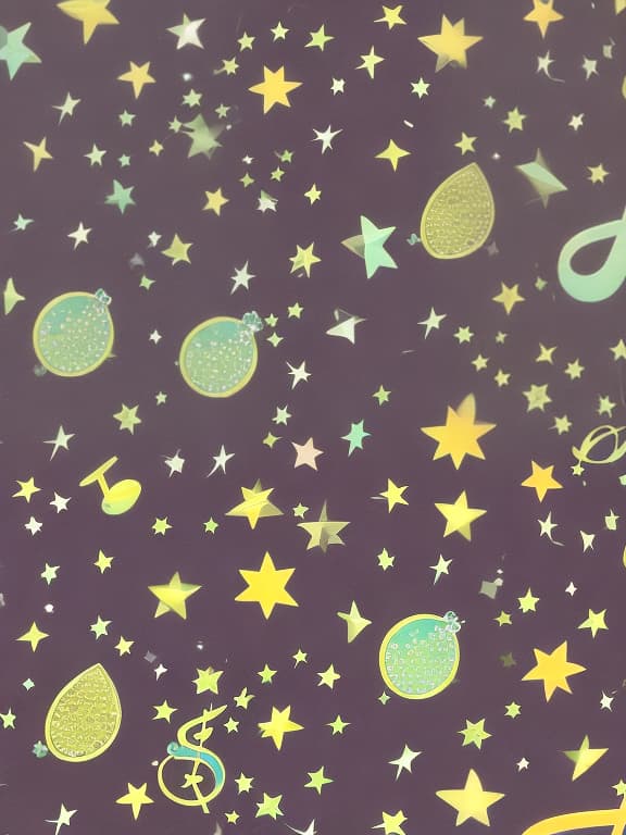  Cute musical notes and sparkling stars and gems wallpaper