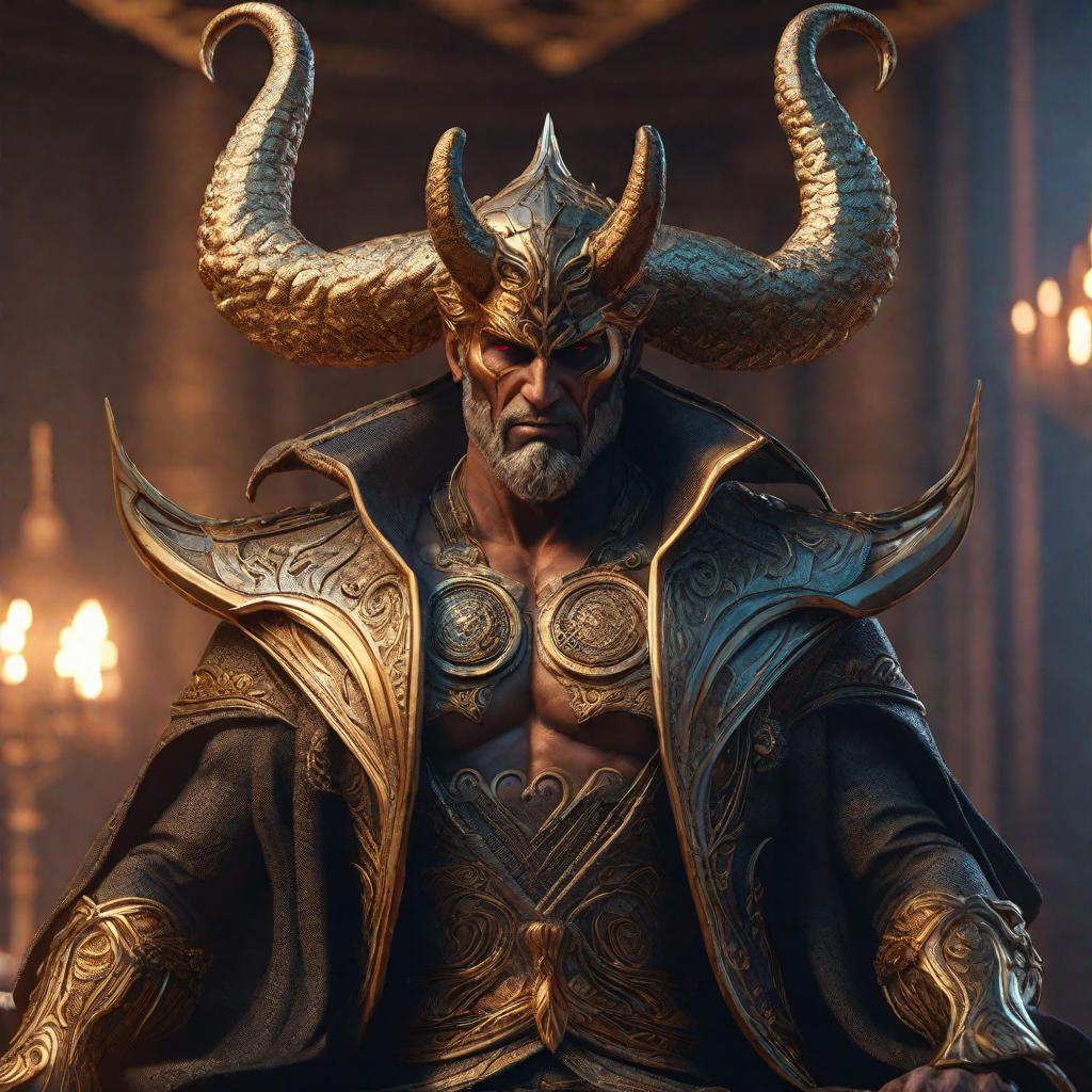  Imagen de Lucifer hyperrealistic, full body, detailed clothing, highly detailed, cinematic lighting, stunningly beautiful, intricate, sharp focus, f/1. 8, 85mm, (centered image composition), (professionally color graded), ((bright soft diffused light)), volumetric fog, trending on instagram, trending on tumblr, HDR 4K, 8K