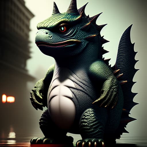  godzilla hyperrealistic, full body, detailed clothing, highly detailed, cinematic lighting, stunningly beautiful, intricate, sharp focus, f/1. 8, 85mm, (centered image composition), (professionally color graded), ((bright soft diffused light)), volumetric fog, trending on instagram, trending on tumblr, HDR 4K, 8K