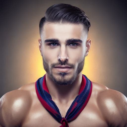 portrait+ style russian queer fitness instructor brunette very cute dude face