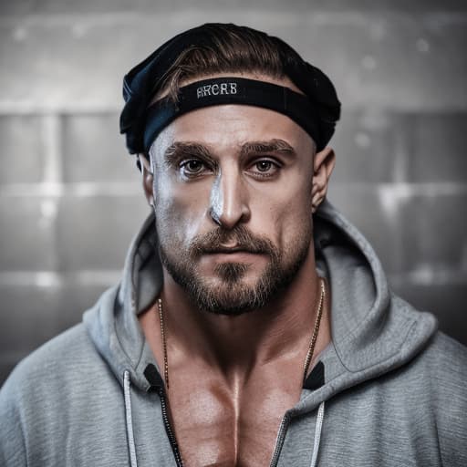 portrait+ style Russian queer IFBB trainer hunk dilf dude face