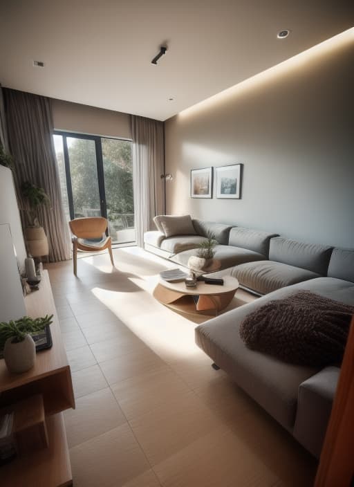  A high resolution photograph of a modern Living Room, natural lighting, modern furniture, warm and welcoming ambiance, captured by a Canon EOS 5D Mark IV camera + Canon EF 16 35 mm f/2.8L II USM lens,