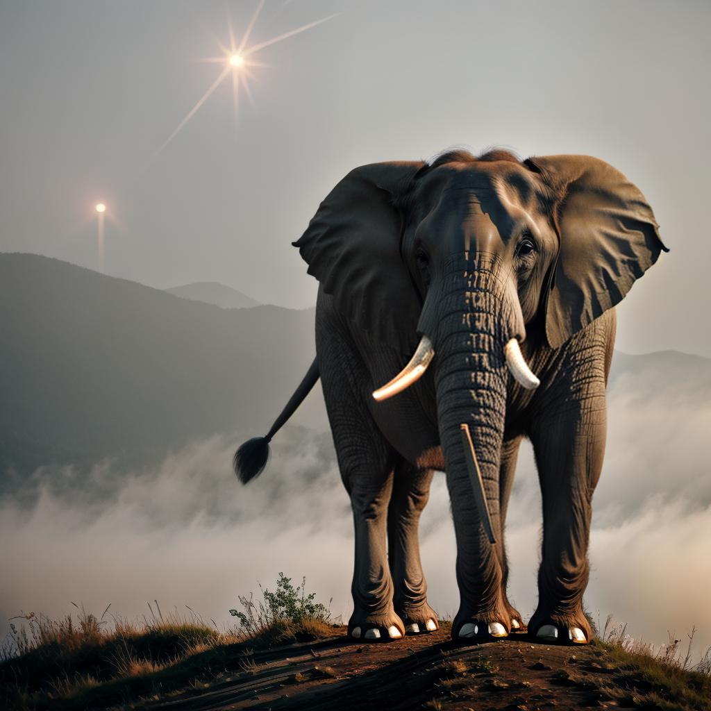  Elephant sit on a Dog hyperrealistic, full body, detailed clothing, highly detailed, cinematic lighting, stunningly beautiful, intricate, sharp focus, f/1. 8, 85mm, (centered image composition), (professionally color graded), ((bright soft diffused light)), volumetric fog, trending on instagram, trending on tumblr, HDR 4K, 8K