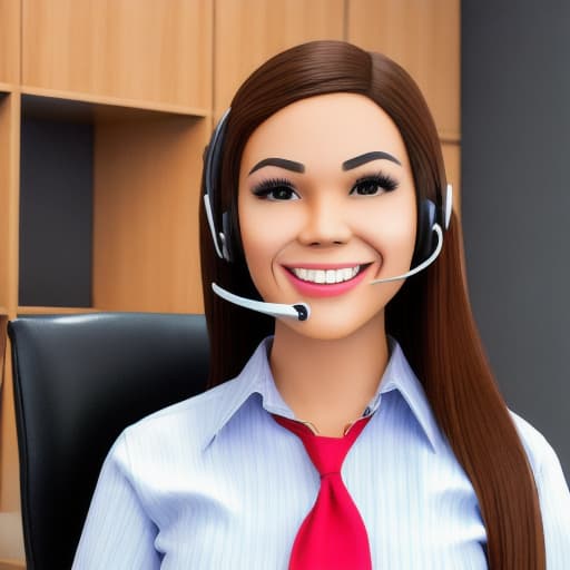  Create portrait of a female filipino customer service representative with a cheerful and pleasing personality, very realistic, hyper-realistic, real person