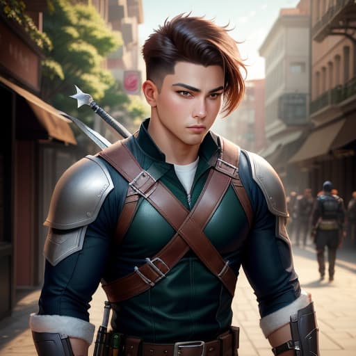  young male vigilante archer, hyperrealistic, high quality, highly detailed, perfect lighting, intricate, sharp focus, f/1. 8, 85mm, (centered image composition), (professionally color graded), ((bright soft diffused light)), trending on instagram, HDR 4K, 8K