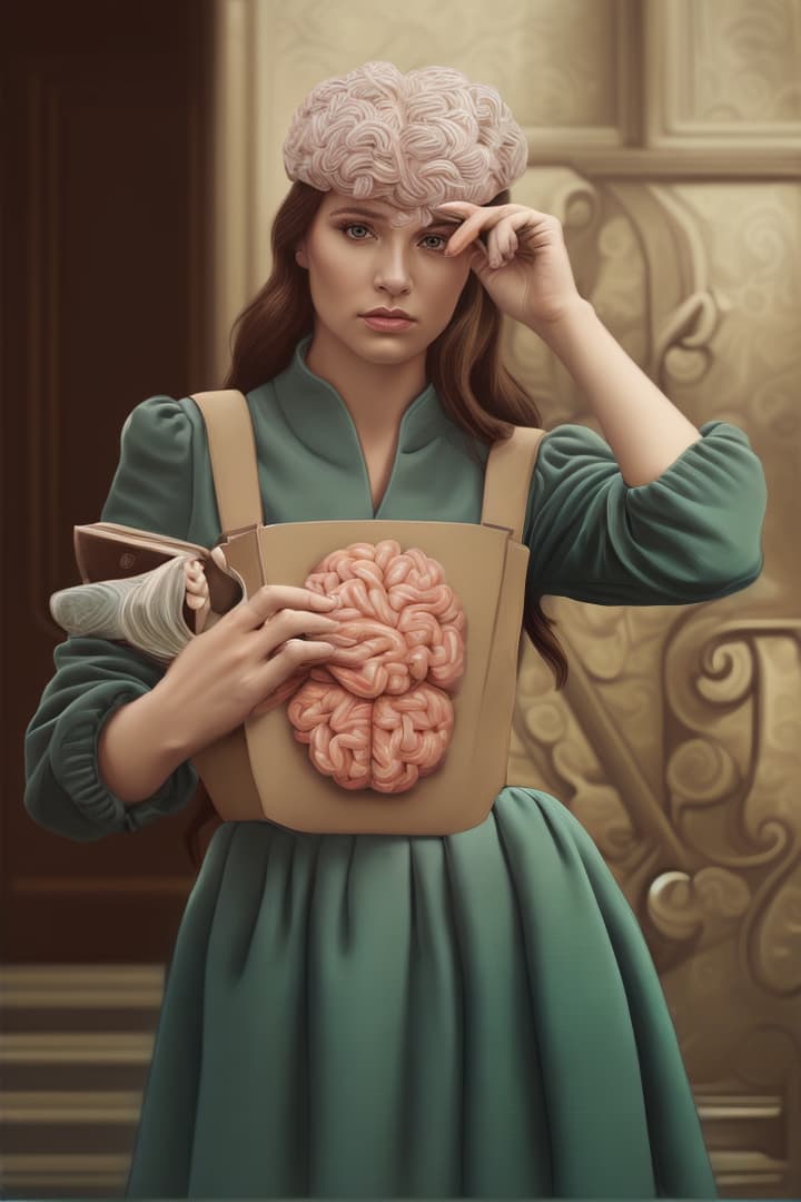 portrait+ style portrait+ style, casey weldon artworks girls with brain , ultra realistic, hyper detail, Canon EOS R3, nikon, f/1.4, ISO 200, 1/160s, 8K, RAW, unedited, symmetrical balance, in-frame, HDR 4K