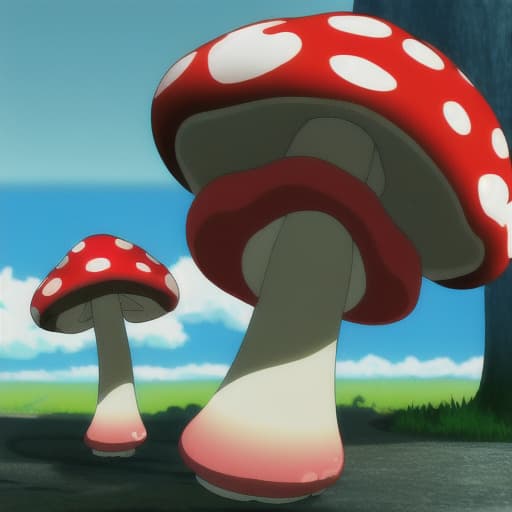  Colorful mushroom. 8k. Makoto Shinkai style.