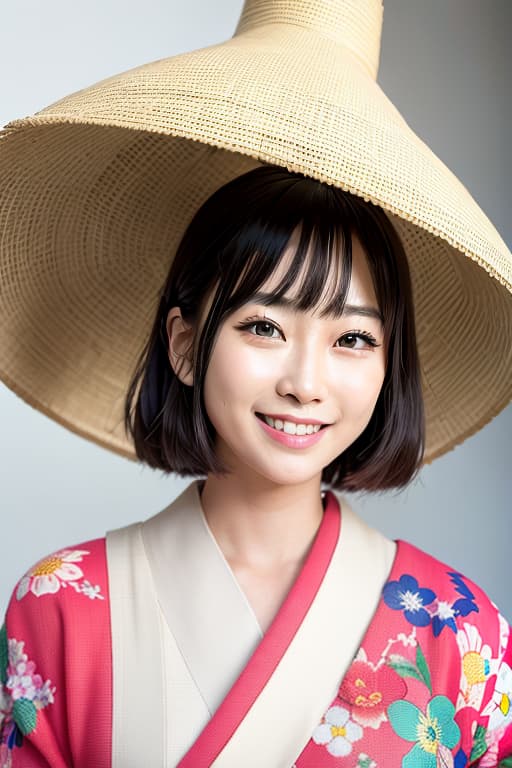  The bright kimono is large and the beautiful smile is attractive, (Masterpiece, BestQuality:1.3), (ultra detailed:1.2), (hyperrealistic:1.3), (RAW photo:1.2),High detail RAW color photo, professional photograph, (Photorealistic:1.4), (realistic:1.4), ,professional lighting, (japanese), beautiful face, (realistic face)