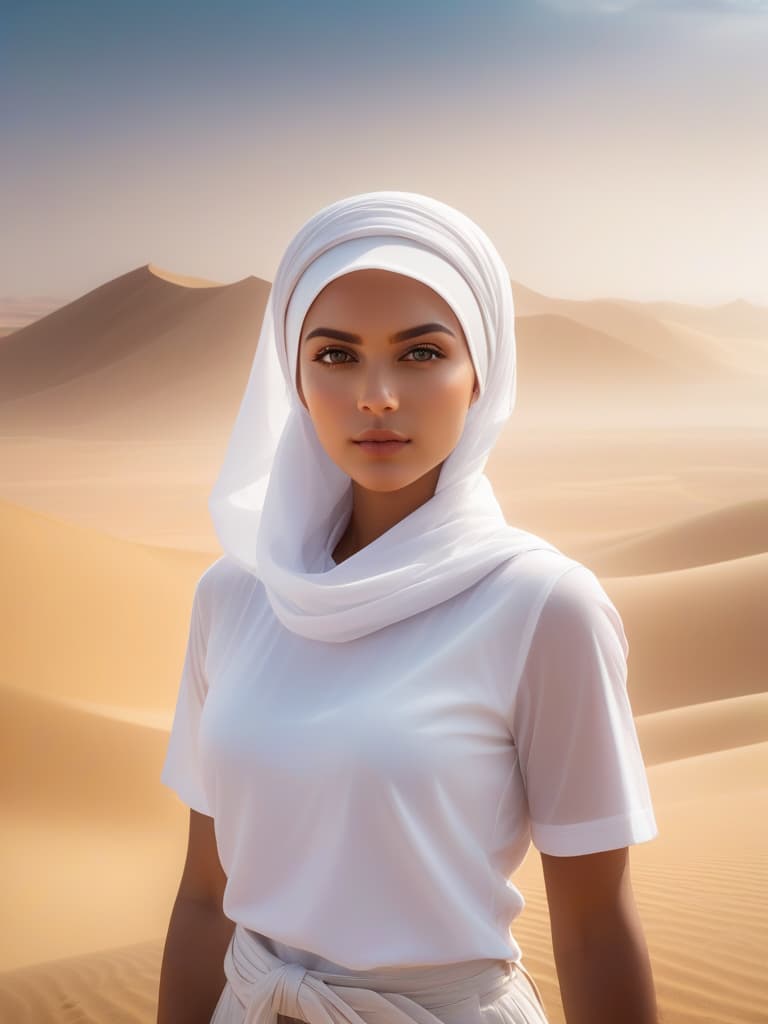  Half body portrait,Young Man Tourist wear summer casual short sleeve t shirt and shorts , tie a solid white casual Headscarf standing in desert, look at to camera, cinematic lighting, stunningly beautiful, intricate, sharp focus, f/1. 8, 85mm, (professionally color graded), ((bright soft diffused light)), volumetric fog, trending on instagram, trending on tumblr, HDR 4K, 8K hyperrealistic, full body, detailed clothing, highly detailed, cinematic lighting, stunningly beautiful, intricate, sharp focus, f/1. 8, 85mm, (centered image composition), (professionally color graded), ((bright soft diffused light)), volumetric fog, trending on instagram, trending on tumblr, HDR 4K, 8K