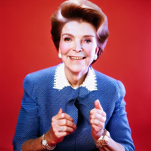 portrait+ style Curvy Smiling Nancy Reagan