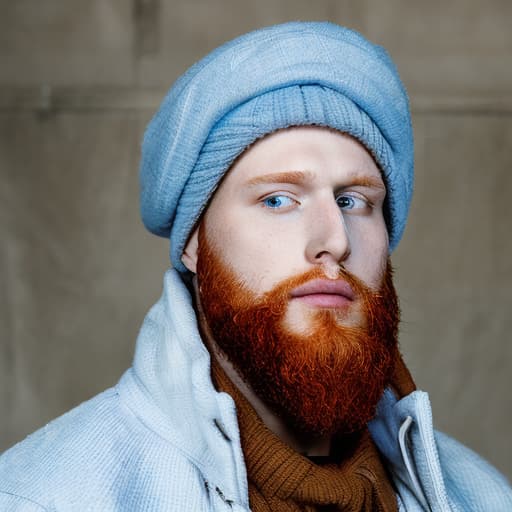 portrait+ style Russian queer reality show condensant ginger hunk dude face