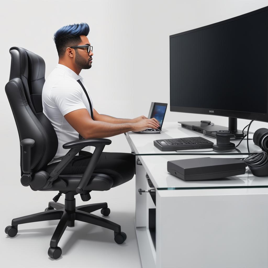  raccoon sitting in gaming chair front a computer on desktop, ((semi anthropomorphic)),(full body), tail, belly, sitting, fat, (chubby), (((white background))), solo, desktop, gaming chair, side view,  [[[clothes]]] hyperrealistic, full body, detailed clothing, highly detailed, cinematic lighting, stunningly beautiful, intricate, sharp focus, f/1. 8, 85mm, (centered image composition), (professionally color graded), ((bright soft diffused light)), volumetric fog, trending on instagram, trending on tumblr, HDR 4K, 8K